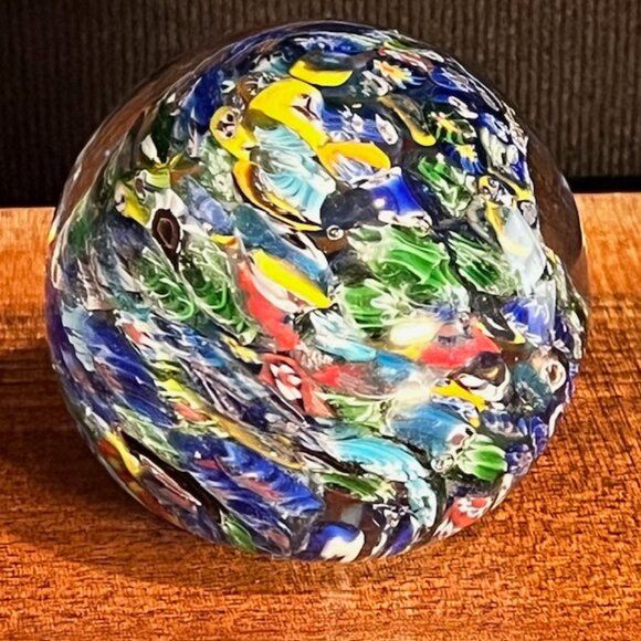 Murano Style Confetti Millefiori Paperweight - Picture 4 of 8